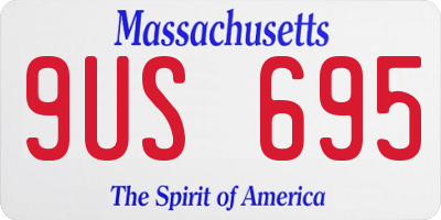 MA license plate 9US695