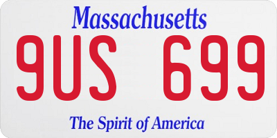 MA license plate 9US699