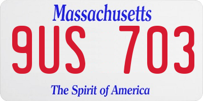 MA license plate 9US703
