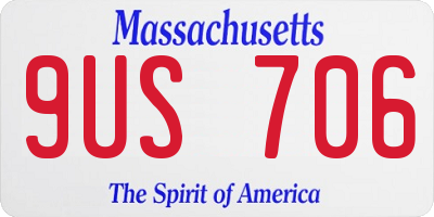 MA license plate 9US706