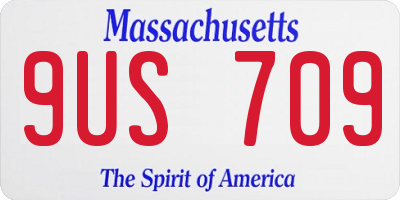 MA license plate 9US709