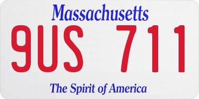MA license plate 9US711