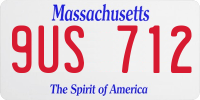 MA license plate 9US712