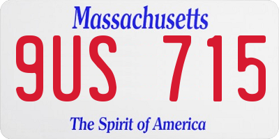 MA license plate 9US715