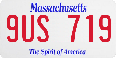 MA license plate 9US719