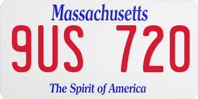 MA license plate 9US720
