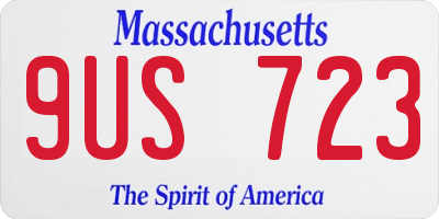 MA license plate 9US723