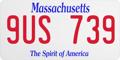MA license plate 9US739