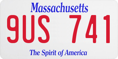 MA license plate 9US741