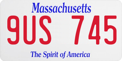 MA license plate 9US745