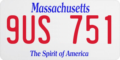 MA license plate 9US751