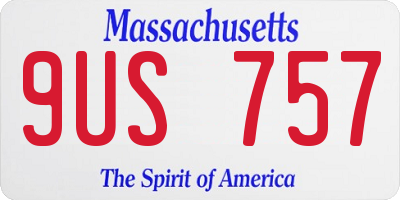 MA license plate 9US757
