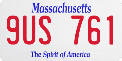 MA license plate 9US761