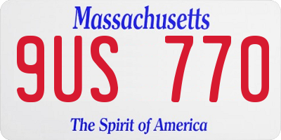 MA license plate 9US770