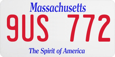 MA license plate 9US772