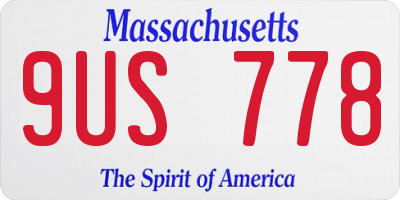 MA license plate 9US778