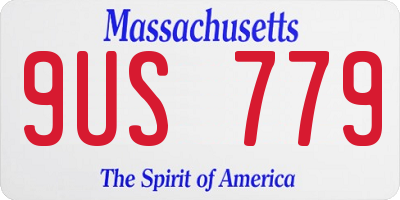 MA license plate 9US779