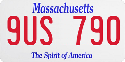 MA license plate 9US790