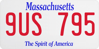 MA license plate 9US795