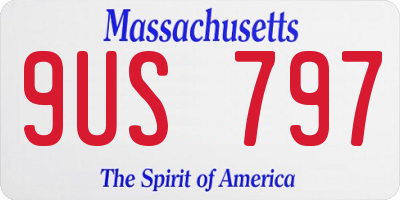 MA license plate 9US797