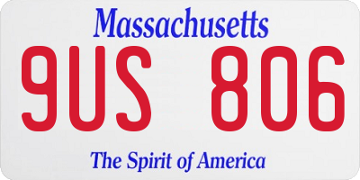 MA license plate 9US806
