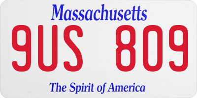 MA license plate 9US809