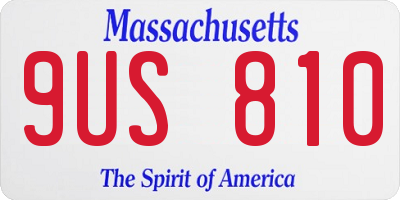 MA license plate 9US810