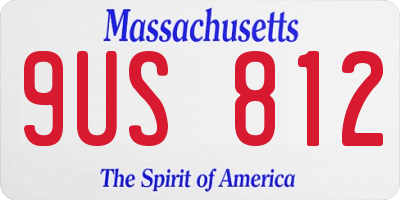 MA license plate 9US812
