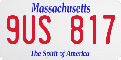 MA license plate 9US817