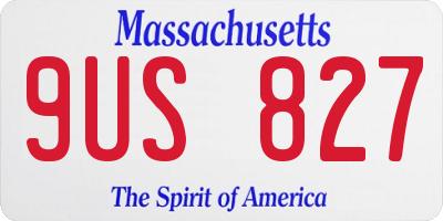 MA license plate 9US827