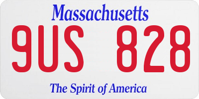 MA license plate 9US828