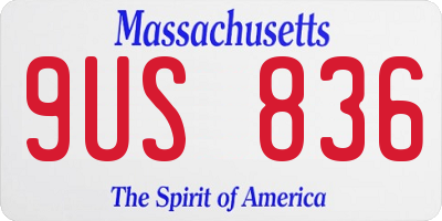 MA license plate 9US836