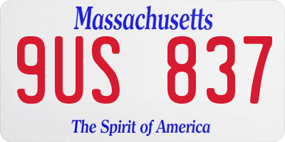 MA license plate 9US837