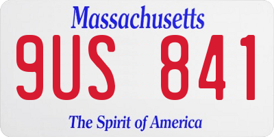 MA license plate 9US841