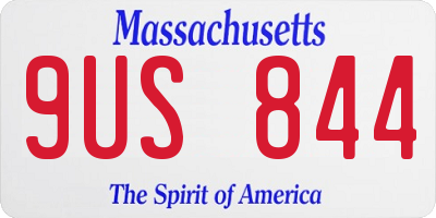 MA license plate 9US844