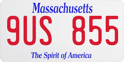 MA license plate 9US855