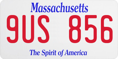 MA license plate 9US856