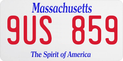 MA license plate 9US859