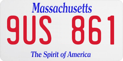 MA license plate 9US861