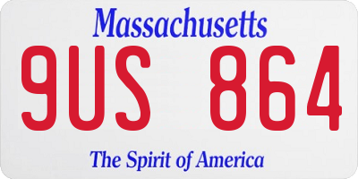 MA license plate 9US864