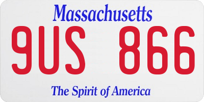 MA license plate 9US866