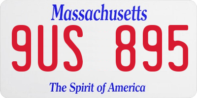 MA license plate 9US895