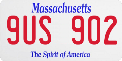 MA license plate 9US902