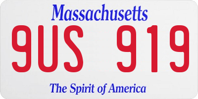 MA license plate 9US919