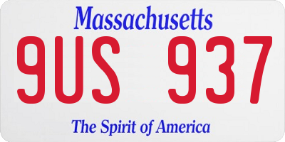 MA license plate 9US937