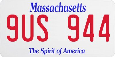 MA license plate 9US944