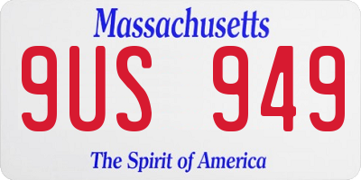 MA license plate 9US949