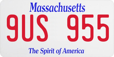 MA license plate 9US955