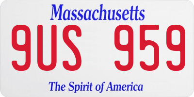 MA license plate 9US959