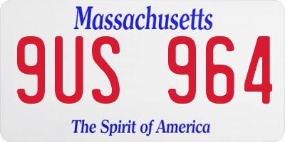 MA license plate 9US964